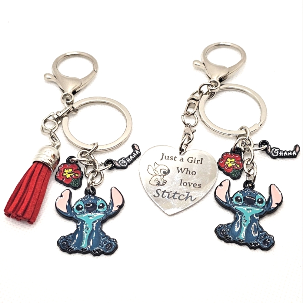 NEW! DISNEY| Lilo & Stitch Keychain/Purse 👜🎒 Charm ~ Cartoon Kids Hawaii 🎁 🌺